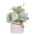 thumbnail image 2 of Mini flores artificiales bonsái, con pequeño jarrón de cerámica, planta de arreglo Floral para fiesta, escritorio, Festival, decoración, Verde perfecl Flores de Hortensia, 2 of 8