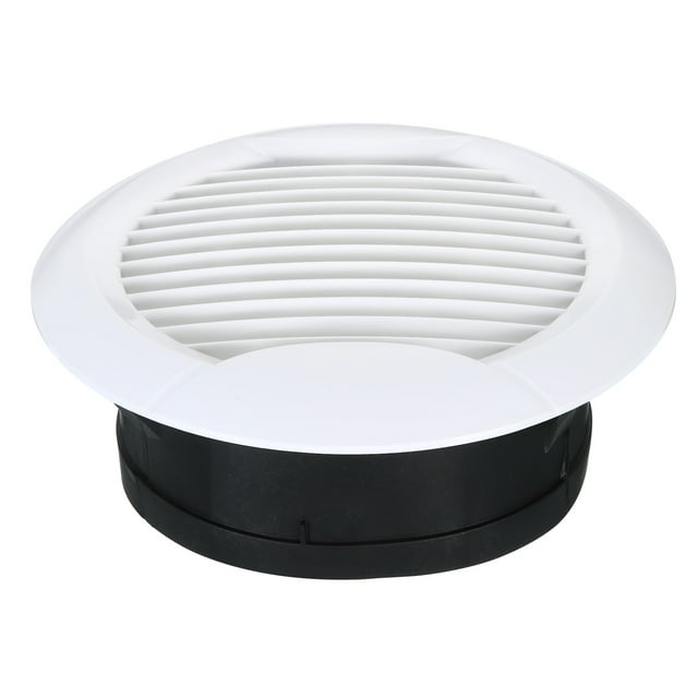 Unique Bargains 6 Inch Round Air Vent, Ceiling Diffuser Grill Cover ABS Louver Soffit Vent White