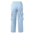 thumbnail image 5 of Women's High Waist Work Pants with Pockets - 55% Cotton/45% Polyester, Buttoned Closure, Straight Leg, Fit for Office/Daily Wear, 5 of 5