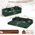 thumbnail image 2 of Timbernest 80" Convertible Sofa Bed, Corduroy Sleeper Couch with Storage Pockets for Living Room, Dark Green, 2 of 12