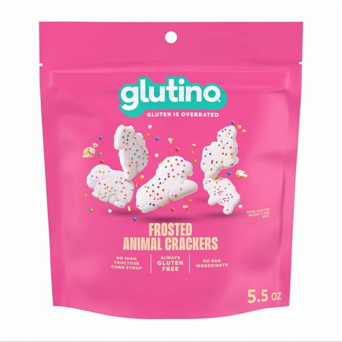 Glutino Gluten Free Frosted Animal Crackers, Gluten Free Snacks, 5.5 oz