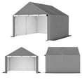 thumbnail image 5 of 10x10 ft Portable Outdoor Storage Shelter Shed, Heavy Duty Storage Garage Shed with Roll-up Doors Shelter for Garden Tool, Lawn Mower, Motorcycleand, Bike - Gray, 5 of 7