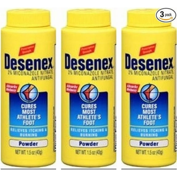 Desenex Foot Powder for Athlete's Foot 1.5 oz Travel Size (Pack of 3)
