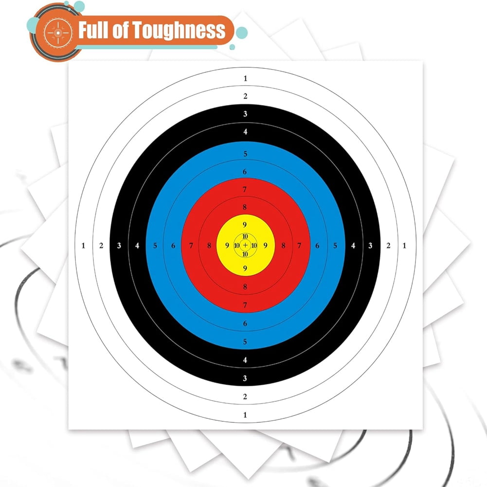 Archery Targets Paper, 50Pcs Bow and -Targets for Hunting Backyard, Archery Target Practice Accessories 10 Rings