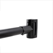 JS Curved Aluminum Shower Curtain Rod, Adjustable from 36 in. to 61 in, Black Finish