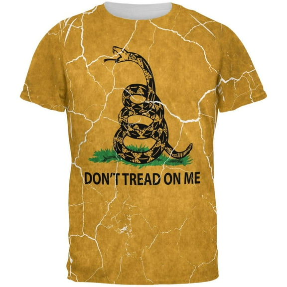 Distressed Gadsden Flag All Over Mens T Shirt Multi X-LG