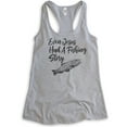thumbnail image 1 of Even Jesus Had A Fishing Story Tank Top, Ladies Racerback Tank Top, Jesus Fishing Tank, Fishing Tank Top, Heather Gray, Small, 1 of 3