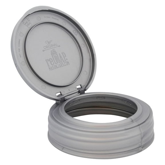 reCAP Mason Jar Lid Flip Cap, Regular Mouth, Made in USA, Leak-proof and Freezer-proof, Silver