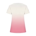 thumbnail image 4 of Raeneomay Split Hem Shirt and Oversized T Shirts Women's Short Sleeved Gradient Printed Neck Button Open Hem T-Shirt Top, 4 of 4