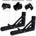 thumbnail image 3 of 2PCS Folding Shelf Bracket 292mm Folding Bracket Wall Shelf Heavy Duty Folding Bracket Black Folding Console Bracket, 3 of 4