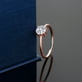 thumbnail image 4 of Gem Stone King 10K Rose Gold Lab Grown Diamond Engagement Ring for Women | 0.74 Cttw | Round 6MM | Gemstone April Birthstone | DEF Color | VVS-VS Clarity | Available in Size 5,6,7,8,9, 4 of 5