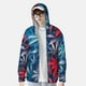 thumbnail image 2 of Fotbe Red And Blue Leaves Chaqueta con Protección Solar UPF 50+ para Hombre y Mujer, Camisa con Capucha y Bolsillos-Large, 2 of 7