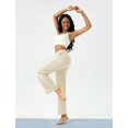 thumbnail image 4 of Pantalones de yoga DLOODA de pierna ancha y cintura alta para mujer, color caqui, 4 of 4