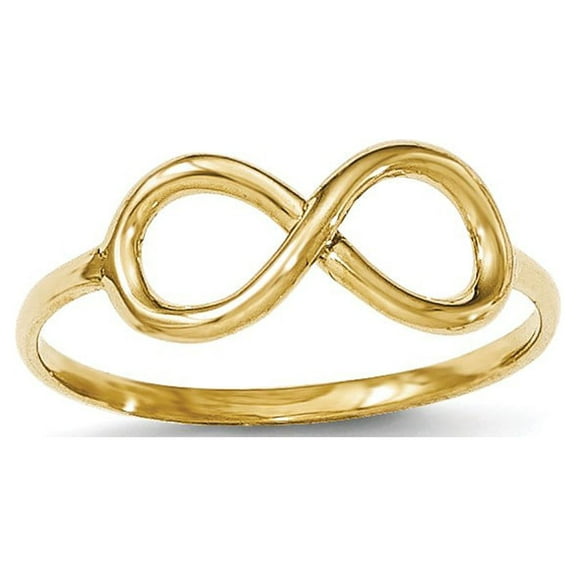 Real 14kt Yellow Gold Polished Infinity Ring Size: 7; for Adults and Teens; for Women and Men
