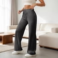 thumbnail image 3 of Sweatpants for Women Elastic High Waist Drawstring Wide Straight Leg Casual Loose Workout Gym Sweat Pants, 3 of 7