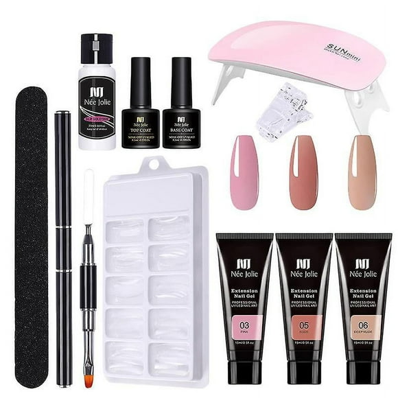 Acrylic Poly Extension Nail Gel Set Nail Extension Get Set Polygel Kit Nail Enhancement Gel Kit