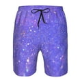thumbnail image 3 of Logiee Purple Glitter Print Mens Swim Trunks Quick Dry Board Shorts,Breathable Hawaii Beach Shorts Swimwear Bathing Suits-3X-Large, 3 of 6