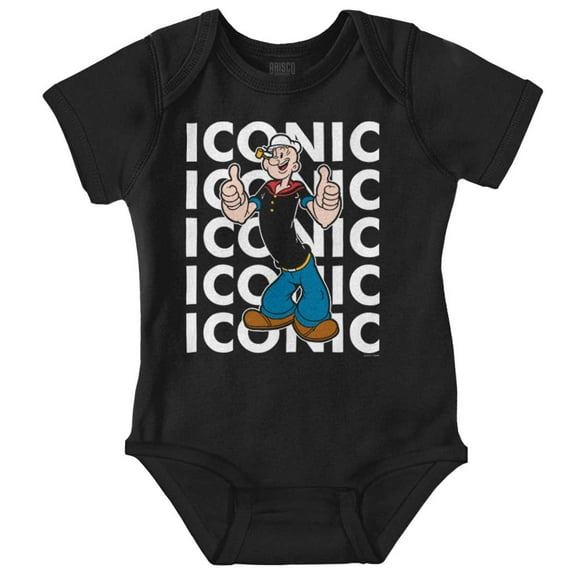 Popeye the Sailor Man Iconic Cartoon Romper Boys or Girls Infant Baby Brisco Brands NB