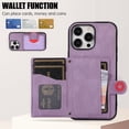 thumbnail image 6 of Jiahe Cover for Apple iPhone 13 Pro, Wallet Case,Detachable Adjustable Shoulder Strap With Card Holder Shockproof Leather Kickstand Case, purple, 6 of 7