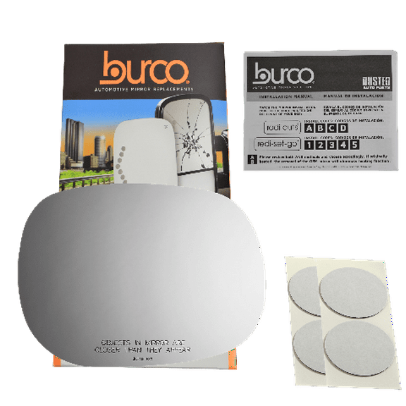 Burco Side View Mirror Replacement Glass with Motor Mount Plate - Clear Glass - 3239RSG