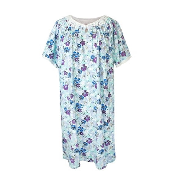 Silvert's Women’s Open Back Adaptive Nightgown - Short Sleeve Nightgown for Seniors