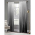 thumbnail image 5 of Black White Semi Sheer Curtains 108 Inch Length 2 Panels Set, Ombre Gradient Striped Minimalist Texture Sheer Kitchen Curtain Privacy Voile Window Curtain for Living Room Bedroom Rod Pocket Drapes, 5 of 7