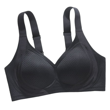 Gnurob Women s Wireless Bras with Support Push Up Bralette No Underwire Bralettes Full Coverage lingerie Beauty Back Smoothing Bra Sport Everyday Underwear Clearance Saving Black 3X-Large