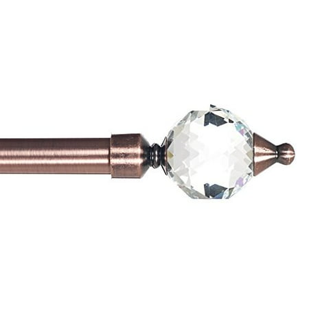 - Curtain Rod with Mounting Hardware and Decorative Cone Glass Finials for Home D?cor in Bedroom, Living Room, and Kitchen, by Lavish Home (Copper)