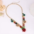 thumbnail image 5 of Colorful Women's Christmas Necklace Floral Design Chain Earrings Jewelry for Holiday Season Celebration, 5 of 7