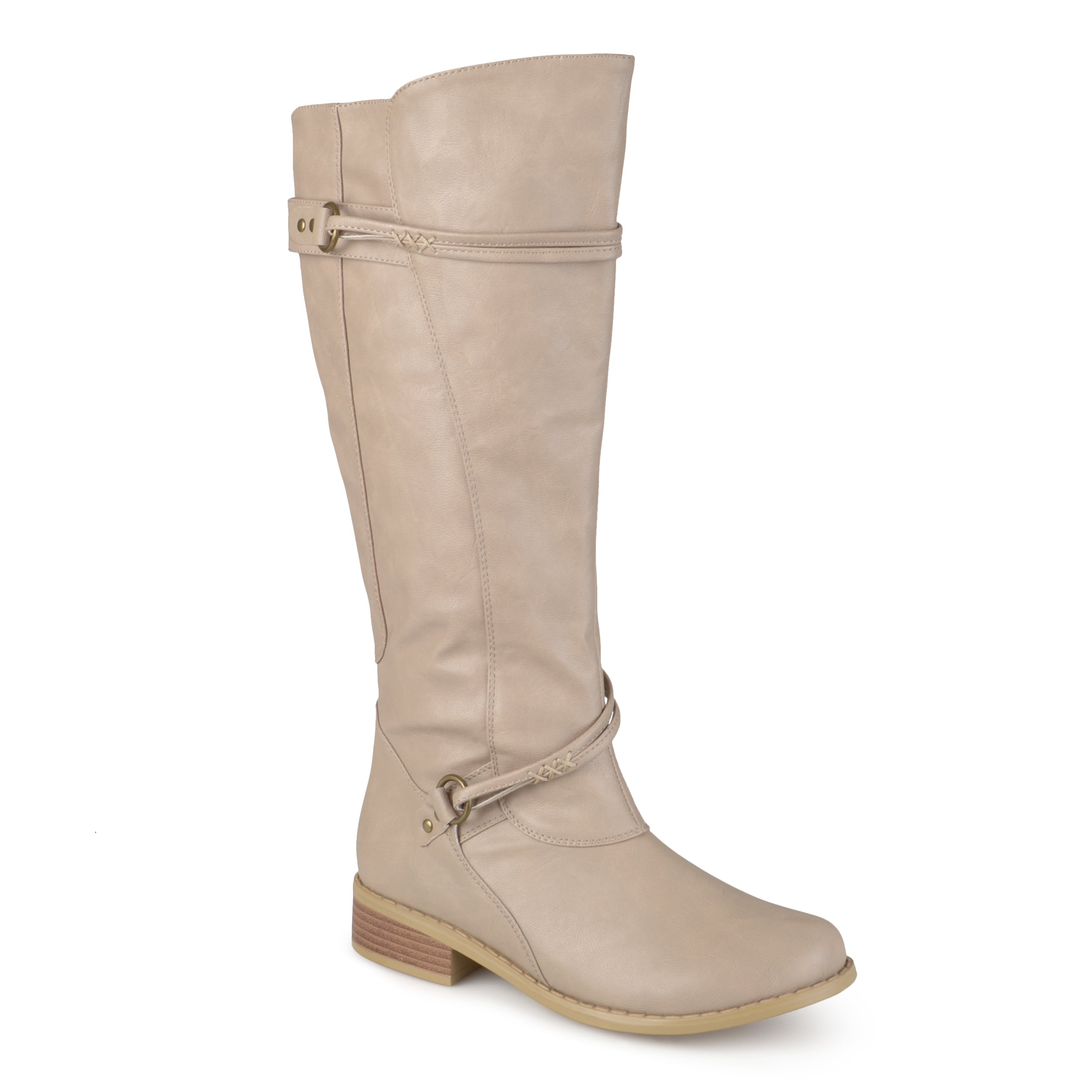 beige wide calf boots