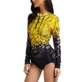 thumbnail image 2 of MAWCLOS Women Two Peices Swimsuit Floral Printed Bathing Suit Long Sleeve Rashguard Tummy Controled Surfing Crew Neck Tankini Set 727013 M, 2 of 7