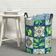 thumbnail image 5 of Goofa Lemon and Leaves Printed Circular Hamper,Laundry Basket with Handles,Storage Baskets Foldable,Large Capacity Laundry Hamper-Medium, 5 of 8