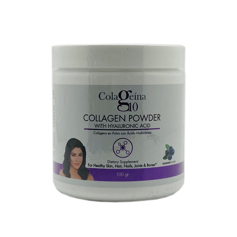 Colageina 10 Collagen Powder. Dietary Supplement with Hyaluronic Acid. Healthy Skin, Nails, Hair, Joints and Bones. 3.52 oz