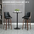 thumbnail image 5 of HOMCOM Bar Height Bar Stools Set of 4 PU Leather Swivel Barstools with Footrest and Tufted Back, Black, 5 of 9