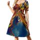 thumbnail image 1 of Vestido Arabesque de Manga Corta Traje de Verano para Mujer Ropa de Mujer Verano 2025 Vestido, 1 of 7