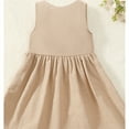 thumbnail image 5 of Loopsun Toddler Girls Summer Dresses, Girls' Summer Sleeveless Dress With Bow Elegant Princess Dress For Children And Babies Khaki 4-5 Years, 5 of 5