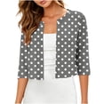 thumbnail image 2 of Women Lightweight Cardigan 3/4 Sleeve Loose Beach Wear Cover Up Blouse Top Cropped Shrug Thin Open Front Bolero for Dresses Going Out Tops For Women, 2 of 7
