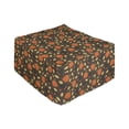 thumbnail image 1 of Autumn Rectangle Pouf, Seasonal Halloween Pumpkin Fallen Yellow Leaves Printed Illustration, Under Desk Foot Stool for Living Room Office Ottoman with Cover, 25", Taupe and Burnt Sienna, by Ambesonne, 1 of 4