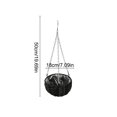thumbnail image 2 of Faux Rattan Round Hanging Planter Basket, Woven Flower Pot Available In Beige Coffee Black, Lightweight Hanging Vase for Balcony Green Plants, Potted Ivy and Indoor Window Floral Decor, 2 of 7