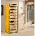 thumbnail image 6 of Raching MON3800A Climate Control Gold Burl 1800-Cigar Electric Humidor with Ammonia Removal, 6 of 9