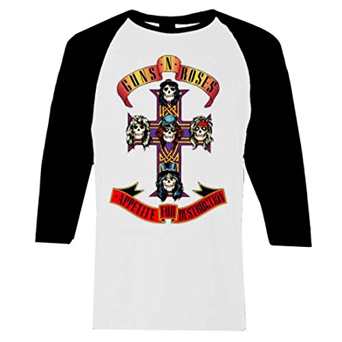 guns and roses baseball tee