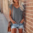 thumbnail image 2 of FAIWAD Womens Summer Tops Casual Cap Sleeve Summer V Neck Shirts Loose Sleeveless Basic Workout Tank Tops, 2 of 7