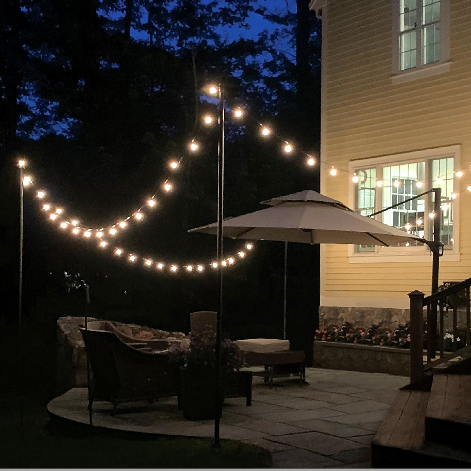 Excello Global Products Bistro Pole for String Lights Black (EGP-HD-0429)