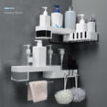 thumbnail image 4 of Estante de Almacenamiento para Baño Estante de Ducha, Estante Giratorio Multifunción Estante de Esquina Succión Autoadhesivo-Jabón de Baño - Estante O Blanco + negro Macarena estante de la esquina de la ducha, 4 of 8