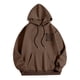 thumbnail image 2 of MHFRRA Suéter Unisex con Capucha, Mangas Largas y Bolsillos, Estampado de Código Qr En Color Liso, para Otoño E Invierno Café, 2 of 4