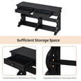 thumbnail image 4 of EUROCO 54" Retro Console Table Sideboard, Solid Wood Sofa Table with Open Adjustable Shelves, 2 Drawers Entrance and delicate pattern, Dinning Room, Living Room, Antique Black, 4 of 8
