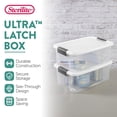 thumbnail image 2 of Caja de almacenamiento Sterilite Ultra Latching de plástico transparente de 18 cuartos de galón x6, 2 of 9