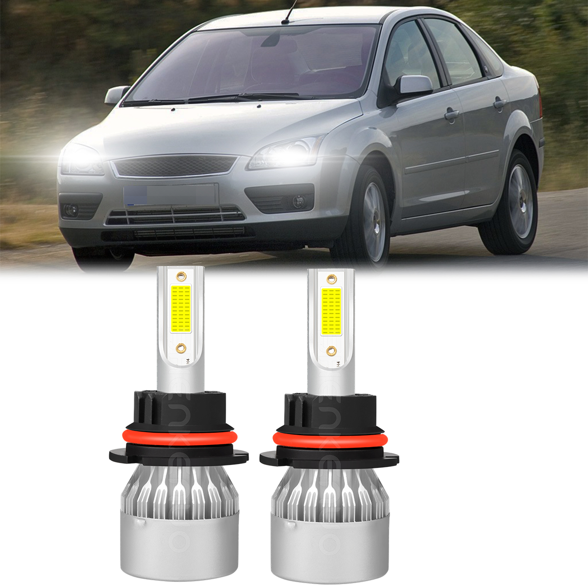 AUIMSOCO H11 LED Headlight Bulbs - Super Bright 12000LM, 6500K White, High/Low Beam Kit