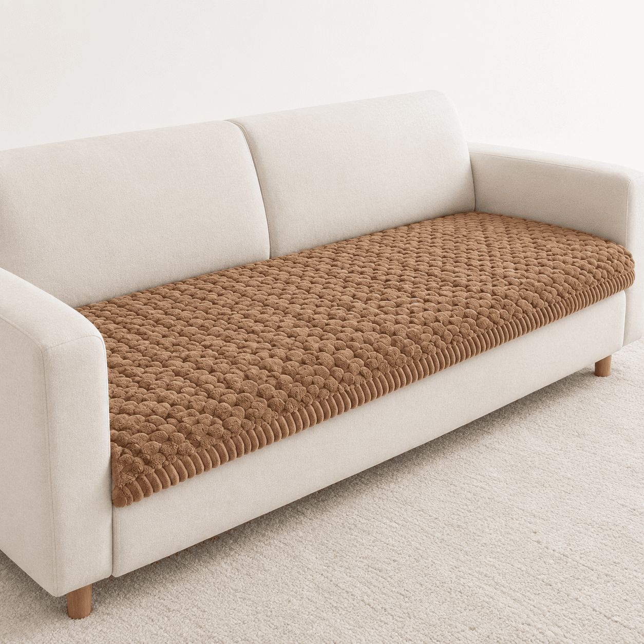 Brown 27.6 X 70.9 Non-Slip Fuzzy Pet Sofa Cover Washable Furniture Protector
