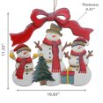 thumbnail image 3 of Wooden Glossy Triple Snowman With Bow Hanger, 3 of 3